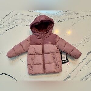 NWT Reebok Dusty Rose Puffer Jacket Size 2T
